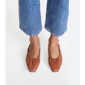 Staud Tuli tan leather Ballet Flats